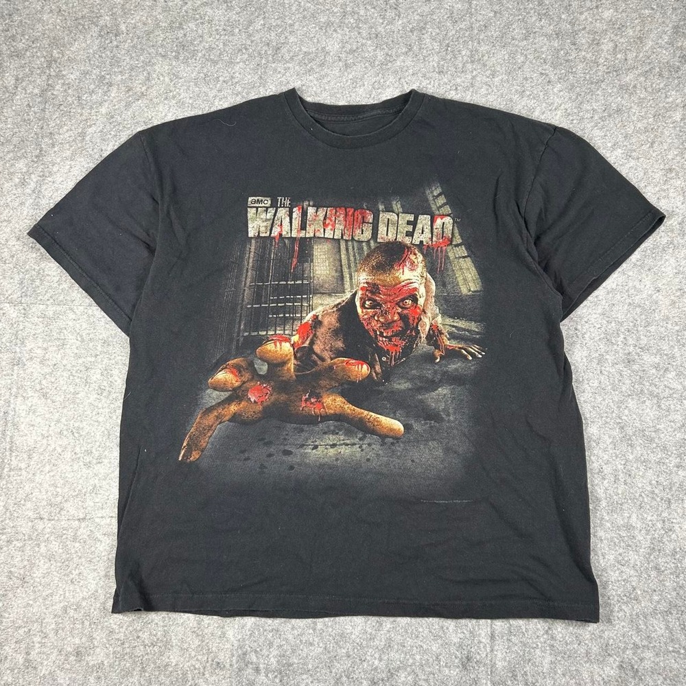 Vintage The Walking Dead Zombie Y2K Horror TV Show Promo T-Shirt Size XL